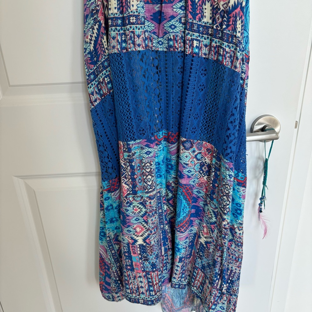 Blue Patterned Maxi Dress - Picture 5 of 8